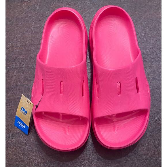 NWT Hoka Ora Recovery Slide 3 Sandals Pink Sze 11M/13W Athleisure Travel Comfort - Picture 1 of 6